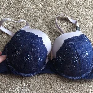 VS Dream Angels Perfect Coverage Blue Silver Lace